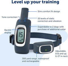 PetSafe 300 Yard Remote Training Collar – Choose from Tone, Vibration, or 15 Levels of Static Stimulation – Medium Range Option for Training Off Leash Dogs – Waterproof and Durable – Rechargeable