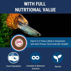 Tetra BloodWorms, Freeze-Dried Food for Freshwater and Saltwater Fish, Seafood (Pack of 1)