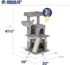 Prevue Pet Products Kitty Power Paws Comfy Kitty Cat Tower in Gray