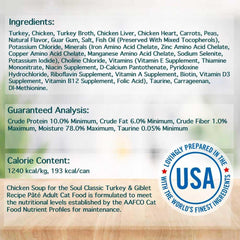 Chicken Soup for the Soul All Natural Premium Adult Wet Cat Food, Real Meat First Ingredient, No By-Products, Artificial Colors, Flavors or Preservatives, Turkey & Giblet Pate, 5.5oz (Pack of 24)