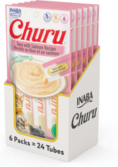INABA Churu Tuna with Salmon Recipe Lickable Creamy Purée Cat Treats 24 Tubes