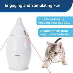PetSafe Zoom Rotating Laser Cat Toy - Encourages Multi-Cat Play - Dual Red Laser Beams - Motion Toy - Whisper Quiet Operation - Battery Operated