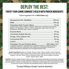 O.G.B. Operation Good Boy - SRE: Multi Function Supplement for Pets - 90 Count Soft Chews - 12.7 oz - Made Natural Ingredients - Veteran Owned