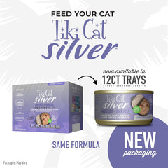 Tiki Cat Silver Comfort Mousse + Shreds, Chicken & Duck and Duck Liver, Immune System Support Formulated for Older Cats Aged 11+, Senior Wet Cat Food