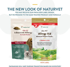 NaturVet Aller-911 Advanced Allergy Aid Formula Powder Plus Antioxidants for Dogs and Cats, 9 oz Powder, Made in The USA