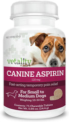 Canine Aspirin for Dogs | Fast Pain Relief | Small to Medium Dogs | Liver Flavor | 75 Chewable Tablets