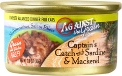 Against The Grain Captain's Catch Sardine & Mackerel Dinner for Cats - 24, 2.8 oz Cans