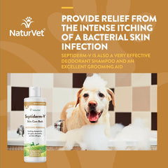 NaturVet Septiderm-V Skin Care Bath Wash for Dogs & Cats – Pet Health Supplement for Dermatitis, Dog Skin Allergies, Itching, Hot Spots – Pet Shampoo