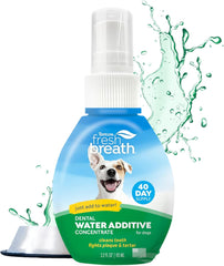 TropiClean Fresh Breath Water Additive Concentrate for Dogs | Breath Freshener and Teeth Cleaning Solution | No Brushing Required