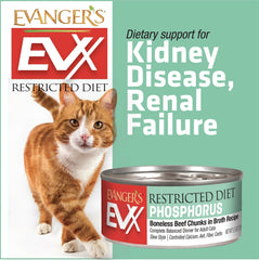 Evanger's EVX Restricted Diet: Phosphorus Canned Cat Food - 24, 5.5 oz Cans