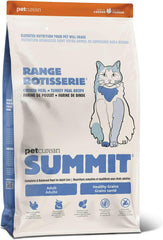 Petcurean Summit Range Rotisserie, Dry Cat Food, Chicken Meal and Turkey Meal Adult Recipe with Grains, 12 lb Bag