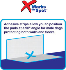 SPOT X Marks The Spot Extra Absorbent Puppy Pads with Adhesive Strips & Pheromones – Attracts Dogs to Center for Training & Potty