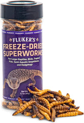 Fluker's Freeze Dried Superworms, for Reptiles, Ideal for Lizards, Reptiles, Birds, Fish, Hedgehogs, 1.7 oz