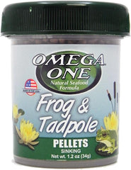 OMEGA 63131 1 One Frog & Tadpole Pellet 1.2oz, Yellow