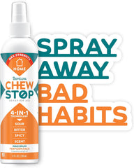 TropiClean No Chew Spray for Home, Better Than Bitter Apple Spray, Safe & Natural Chew Deterrent, Protect Furniture, Wall Corners & More! 8 oz