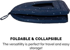 Furhaven Cat Bed Cave for Indoor Cats & Small Dogs, Washable & Foldable w/ Removable Cushion - Polycanvas Print Pet Tent - Night Sky, Small