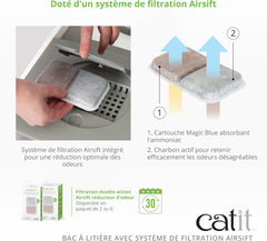 Catit Large Hooded Grey Litter Box with Airsift Filter System