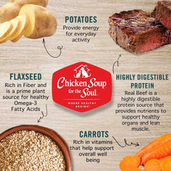 Chicken Soup for the Soul All Natural Premium Grain-Free All Life Stage Wet Dog Food, Real Meat First Ingredient, No by-Products, Chicken with Beef & Vegetables Cuts in Gravy, 13oz (Pack of 12)