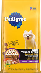 Pedigree With Tender Bites for Small Dogs Adult Dry Dog Food, Chicken and Steak Flavor