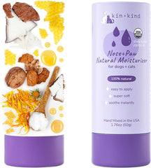 kin+kind Organic Dog and Cat Nose and Paw Balm Stick - 1.76oz Shea Butter - Pet Supplies for Puppies and Dogs - Dog Accessories, Dog Supplies, Dog Paw Balm, Dog Nose Balm, Paw Butter Balm for Dogs