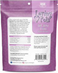 Loving Pets - Soft Chew Jerky (Stick-Shaped, Chicken & Cheese Recipe) USA Made Dog Treats