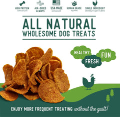 Beg & Barker Chicken Chips for Dogs - Single Ingredient Dog Treats Made for Small and Large Dogs Protein Human Grade Dog Treats Made from Real Meat Chicken, Made in USA