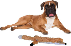 Skinneeez Extreme Quilted Fox - Durable, Stuffing Free Dog Toy with 4 Layers of Diamond Stitched Fabric & 2 Squeakers- Ideal for Medium and Large Aggressive Puppies and Dogs