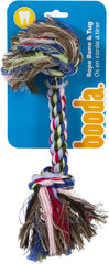 Two Knot Rope Bone Dog Toy in multicolors
