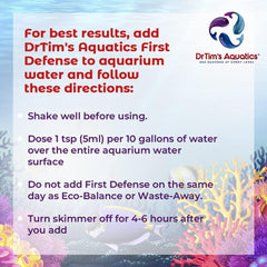 DrTim's Aquatics First Defense for Reef Aquariums – Stress Relief & Immune System Support with Vitamins Immunostimulants Fish Tanks - 4 oz.