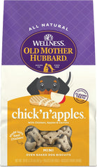 Old Mother Hubbard Wellness Chick'N'Apples Dog Biscuits, Natural, Training Treats, Chicken & Apples Flavor, Mini Size, (20 Ounce Bag)