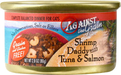 Against The Grain Shrimp Daddy with Tuna & Salmon Dinner for Cats - 24, 2.8 oz Cans