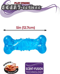 SPOT Play Strong Scent-sations Bone - Scent-Infused, Strong, Durable TPR Rubber, Heavy Duty Dog Toys for Aggressive Chewers