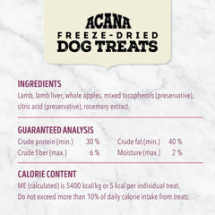 ACANA Singles Freeze Dried Dog Treats, Limited Ingredient Grain Free Lamb & Apple Recipe
