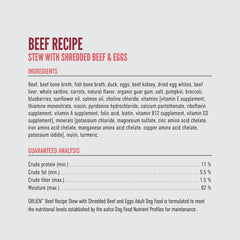 ORIJEN Beef Recipe Stew with Shredded Beef and Eggs Wet Dog Food, Grain Free Dog Food, WholePrey Ingredients, 12.8oz