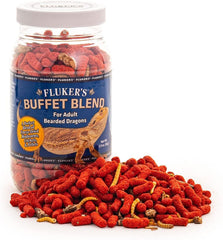 Fluker's Buffet Blend Adult Bearded Dragon Diet, Mealworms, Crickets and Pellets