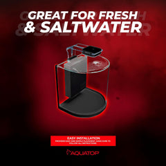 Aquatop Pisces Curved Bowfront Aquarium, 5-Gal Nano Tank – 53 GPH Flow Rate – Semi-Circle Glass Aquarium Kit with Touch Sensitive LED Light & Filter