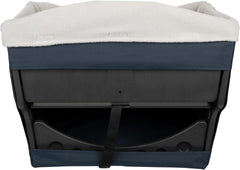 Solvit Product PetSafe Happy Ride Dog Safety Seat – Fits Most Cars, Trucks and SUVs – Machine Washable Fleece Liner – Supports Pets up to 30 Lb – Protect Your Car Seats from Pet Hair and Scratches, Navy