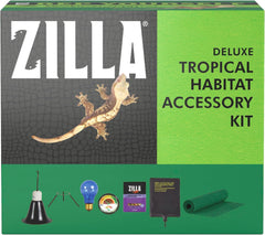 Zilla Tropical Habitat Accessory Kit, Starter Kit for Reptiles, Easy Start for Tropical-Dwelling Reptiles, Includes Lighting, Heating, Bedding and Food, Ideal for Size 10G Terrariums