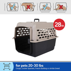 Petmate Vari Dog Kennel - Portable Crate for Pets - Airline-Friendly Pet Carrier - Durable Plastic Shell - For Home and Travel - Made in USA