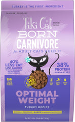 Tiki Cat Born Carnivore Optimal Weight, Turkey, Low-Calorie Grain-Free Baked Kibble to Maximize Nutrients, Dry Cat Food