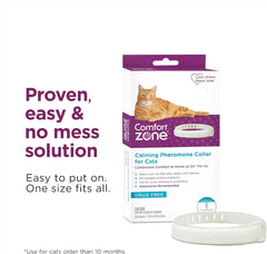 Comfort Zone Cat Calming Collar : 30-Day Calming Collar; Cat Pheromones Help Anxiety, Reduce Stress, Urine Marking, Scratching; Indoor or Outdoor Cats; Long-Lasting