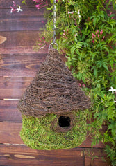Galápagos SuperMoss (56013) Bungalow Birdhouse with Chain, 11 by 15-Inch, Fresh Green