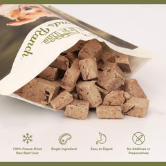 Superfood Bite, Freeze-Dried Raw Dog Treats - Protein Rich, Train & Reward, Traceable Single Ingredient by Katherine Heigl (Beef Liver)