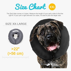 ZenPet Protective Inflatable Recovery Collar for Dogs and Cats - Soft Pet Collar Does Not Block Vision E-Collar - Designed to Prevent Pets from Touching Stitches, Wounds and Rashes