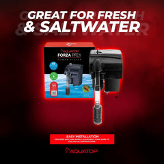 Aquatop Forza Power Filter for Aquariums – for 5-15 Gal Freshwater & Saltwater – Advanced Filtration Design for Crystal Clear Water