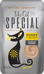 Tiki Cat Special Fussy Mousse, Duck Liver & Egg, Specially Formulated to Support Healthy Digestion, Functional Wet Cat for Adult Cats