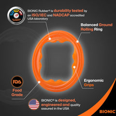 BIONIC Toss-N-Tug Turbo Dog Toy - High-Visibility Ultimate Three-in-One Dog Toy, Lightweight Design for Light Chewers