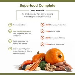 Superfood Complete, Adult Dog Food, Air-Dried, High Protein, Zero Fillers, Superfood Nutrition by Katherine Heigl (Beef Formula)