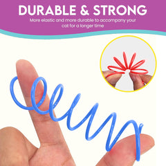 SPOT Thin Colorful Springs Cat Toy - Bouncy Toys for Medium Indoor Cat Breeds to Bite, Swat, Chase - Keeps Cats & Kittens Entertained for Hours - Includes Ten Wide Spiral Springs, Assorted Colors