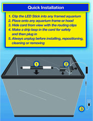 Tetra Hidden LED Stick 6 Inches, Brilliant White Aquarium Light for Tanks Up to 15 Gallons